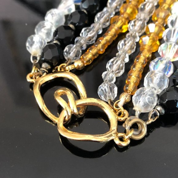 Upcycled Vintage Four-Strand Necklace, Mixed Beads, Czech Glass - Picture 7 of 7